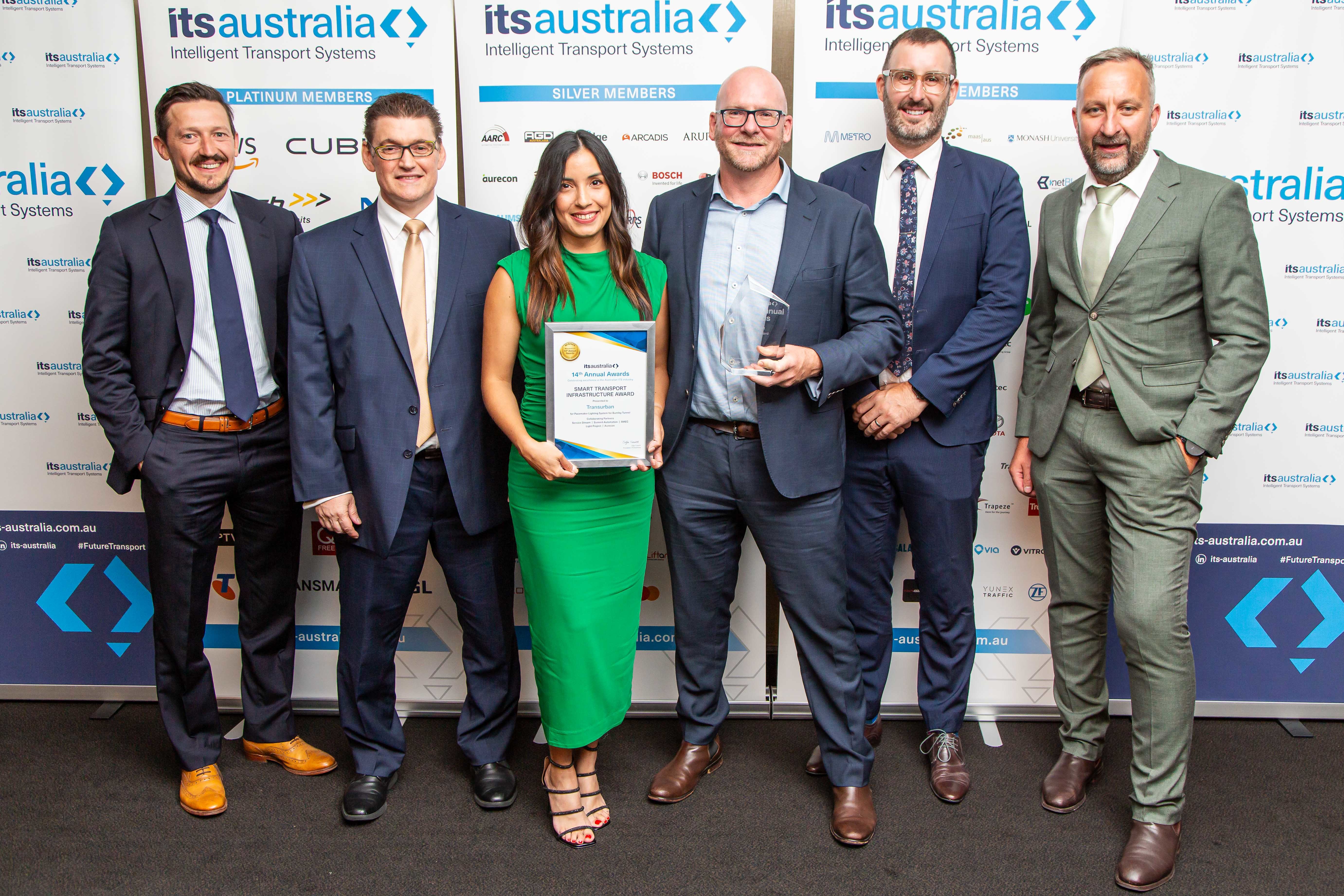 The team from Transurban after winning the Smart Transport Infrastructure Award